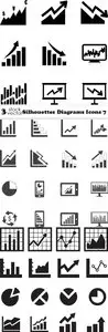 Vectors - Silhouettes Diagrams Icons 7