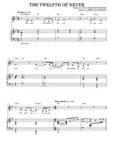 The Twelfth Of Never - Donny Osmond, Johnny Mathis, Nina Simone (Piano Vocal)