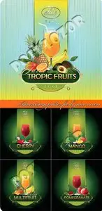 Advertising poster fresh juice vector
