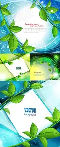 Green leaves cards 2