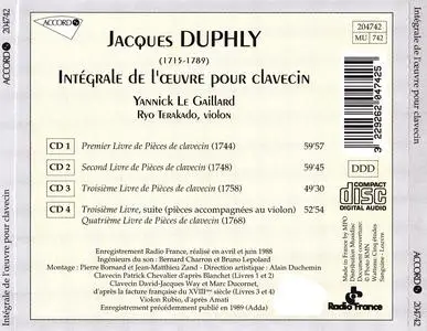 Yannick Le Gaillard - Jacques Duphly: Intégrale de l’œuvre pour clavecin [4CDs] (2001)