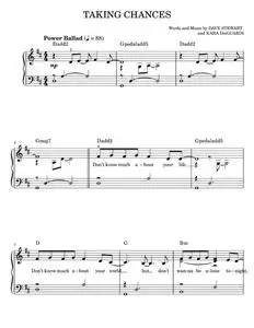 Taking Chances - Celine Dion, Glee TV Series, Kara DioGuardi (Easy Piano)