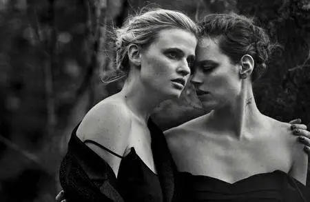 Lara Stone and Freja Beha Erichsen by Peter Lindbergh for Vogue Italia May 2016