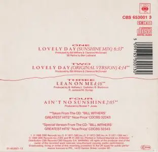 Bill Withers - Lovely Day (Sunshine Mix) [3-inch CD-Single] (1988)