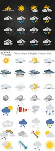 Vectors - Weather Bright Icons Set