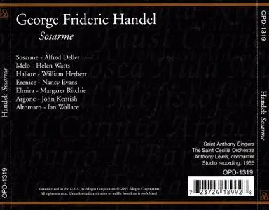 Anthony Lewis, Santa Cecilia Chamber Orchestra, Alfred Deller - Handel: Sosarme, re di Media (2001)