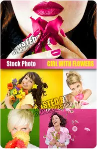 UHQ Stock Photo - Girl with flowers