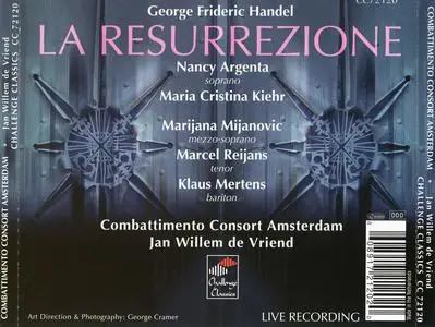 Jan Willem de Vriend, Combattimento Consort Amsterdam - Georg Frideric Handel: La Resurrezione (2003)