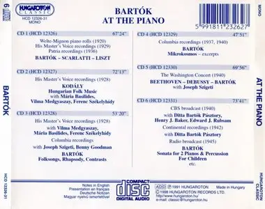 Bartok 1920-45 - Bartók At The Piano 6cd