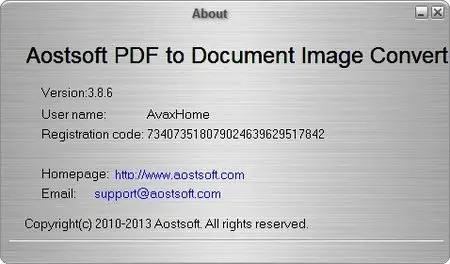 Aostsoft PDF to Document Image Converter Pro 3.8.6