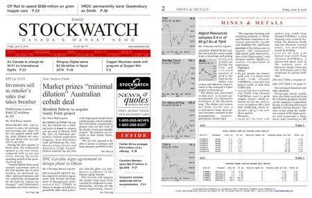 Stockwatch - Canada Daily – June 08, 2018