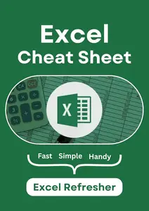 Excel Cheat Sheet: Excel step by step, Learn Excel, Excel Refresher