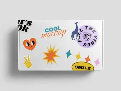 Rectangular Box with Stickers Mockup 1661794306