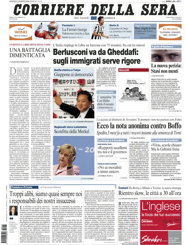 Corriere della Sera (31-08-2009)