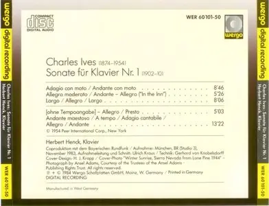 Charles Ives - Sonate Für Klavier Nr. 1 - Herbert Henck (1984)