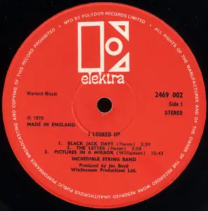 The Incredible String Band - I Looked Up (Elektra 1970) 24-bit/96kHz Vinyl Rip