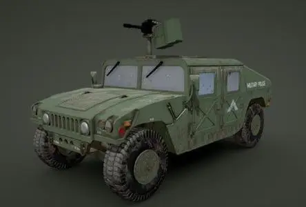 Humvee military police gulf war 3d model