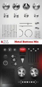 Vectors - Metal Buttons Mix