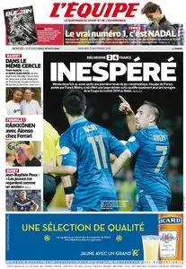 L'Equipe du Mercredi 11 Septembre 2013