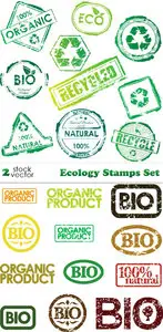 Vectors - Ecology Stamps Set