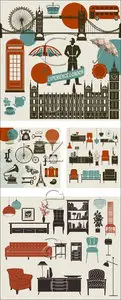 Vector - Set of retro design elements