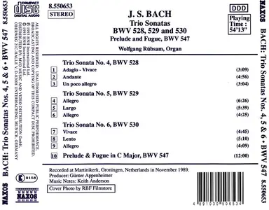 Wolfgang Rübsam - Johann Sebastian Bach: Trio Sonatas BWV 528, 529 and 530; Prelude & Fugue BWV 547 (1993)