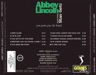 Abbey Lincoln featuring Stan Getz - You Gotta Pay The Band (1991) {Verve} **[RE-UP]**