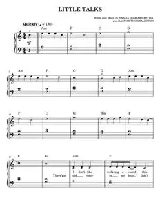 Little talks - Of Monsters and Men (Easy Piano)