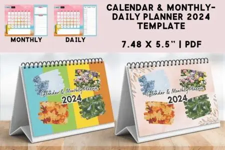 2024 Calendar & Monthly Daily Planner Template