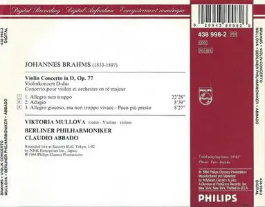 Viktoria Mullova, Claudio Abbado, Berliner Philharmoniker - Johannes Brahms: Violin Concerto (1994)