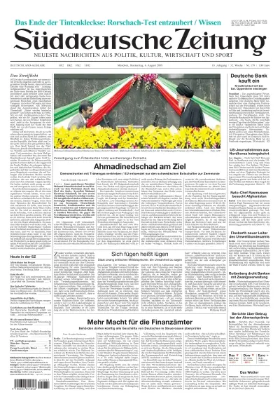 Sueddeutsche Zeitung vom 06.08.2009