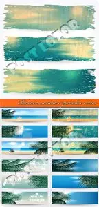 Banners summer paradise vector