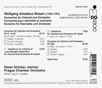 Dieter Klöcker -  Mozart: Concertos for Clarinet and Orchestra (1998)