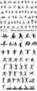 Vectors - Black Sport Icons Set 8