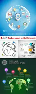 Vectors - Backgrounds with Globes 18