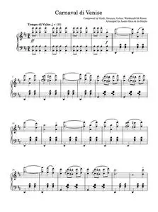 Carnaval de Venise - André Rieu, Johann Strauss Orchestra (Piano Solo)