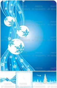 Stock Vector - Blue Christmas Background