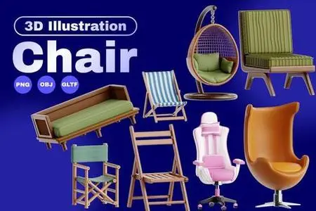 Chairs 3D Icon Set V.2