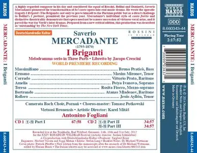 Antonino Fogliani, Virtuosi Brunensis - Saverio Mercadante: I Briganti (2014)