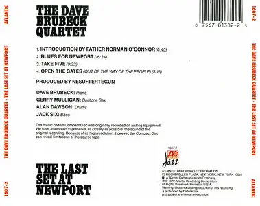 The Dave Brubeck Quartet - The Last Set At Newport (1972)
