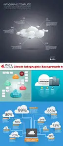 Vectors - Clouds Infographic Backgrounds 9