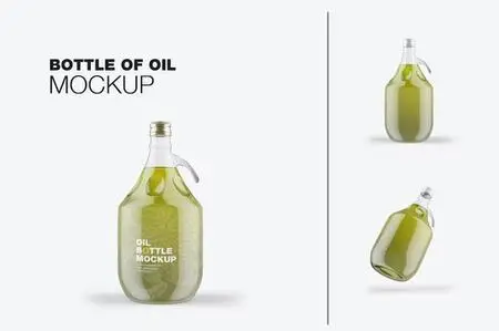 Classic Glass Olive Oil Bottle Mockup