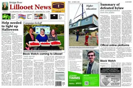 Bridge River Lillooet News – October 14, 2020