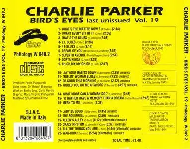 Charlie Parker - Bird's Eyes: Last Unissued, Vol. 19 (1945, 1949) {Philology W 849.2 rel 1999}