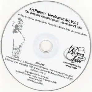 Art Pepper - Unreleased Art, Vol. 1- The Complete Abashiri Concert (1981) {2CD Set, Widow's Taste APMC06001 rel 2006}