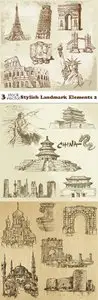 Vectors - Stylish Landmark Elements 2