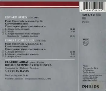 Claudio Arrau, Boston Symphony Orchestra, Sir Colin Davis - Grieg, Schumann: Piano Concertos (1990)