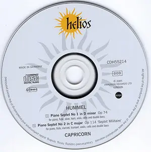 Johann Nepomuk Hummel - Capricorn - Piano Septets (1991, reissue 2005, Helios # CDH55214)
