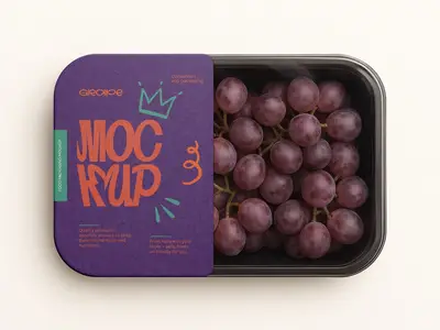 Template - Grape Packaging Mockup in Plastic Container 1668387665