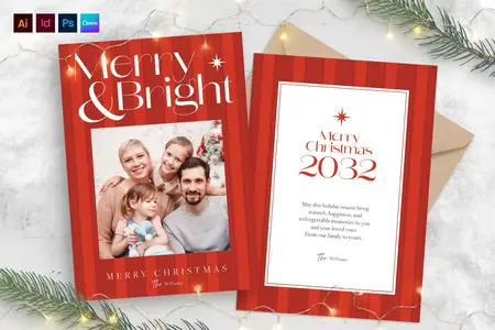 Christmas Greetings Card Template ZWNTYBK